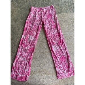 LILLY PULITZER Pink White Size XS Cotton Pajama PJ Lounge Pants Beach